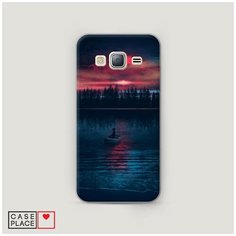 Чехол Пластиковый Samsung Galaxy J3 2016 Лодка в закате Case Place