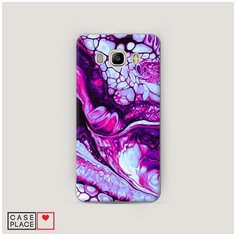 Чехол Пластиковый Samsung Galaxy J7 2016 Розовый флюид арт Case Place