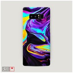 Чехол Пластиковый Samsung Galaxy Note 8 Фиолетовый флюид арт Case Place