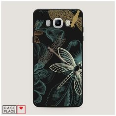 Чехол силиконовый Матовый Samsung Galaxy J7 2016 Тени стрекоз Case Place