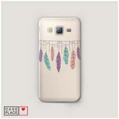 Чехол Пластиковый Samsung Galaxy J3 2016 Гирлянда из перьев 2 Case Place