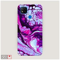 Чехол Пластиковый Xiaomi Redmi 9C Розовый флюид арт Case Place