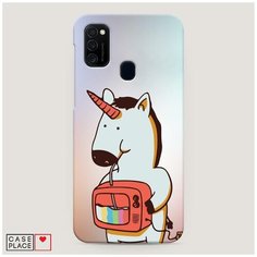 Чехол Пластиковый Samsung Galaxy M21 Единорог и телевизор Case Place