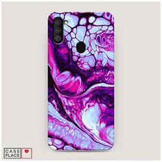 Чехол Пластиковый Samsung Galaxy M11 Розовый флюид арт Case Place