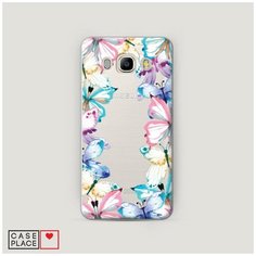 Чехол Пластиковый Samsung Galaxy J5 2016 Рамка из бабочек Case Place