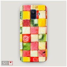 Чехол Пластиковый Samsung Galaxy A6 Фруктовые кубики Case Place