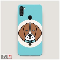 Чехол Пластиковый Samsung Galaxy M11 Собака в ошейнике Case Place