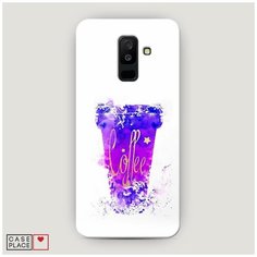 Чехол Пластиковый Samsung Galaxy A6 Plus Кофейный стакан арт Case Place