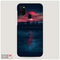 Чехол Пластиковый Samsung Galaxy M21 Лодка в закате Case Place