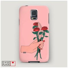 Чехол Пластиковый Samsung Galaxy S5 Розы и нож Case Place