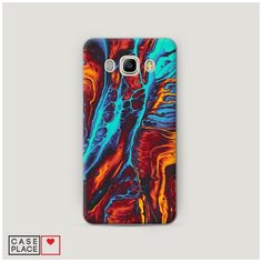 Чехол Пластиковый Samsung Galaxy J5 2016 Желто-голубой флюид Case Place