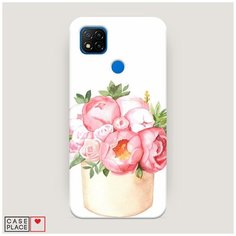 Чехол Пластиковый Xiaomi Redmi 9C Коробка с пионами Case Place