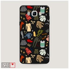 Чехол силиконовый Матовый Samsung Galaxy J7 2016 Модный гардероб Case Place