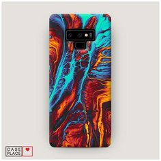 Чехол Пластиковый Samsung Galaxy Note 9 Желто-голубой флюид Case Place