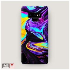 Чехол Пластиковый Samsung Galaxy Note 9 Фиолетовый флюид арт Case Place