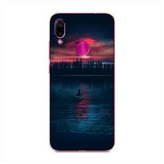Силиконовый чехол "Лодка в закате" на Xiaomi Redmi Note 7 / Сяоми Редми Нот 7 Case Place