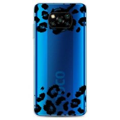 Силиконовый чехол "Окрас леопарда рамка черная" на Xiaomi Poco X3 NFC / Сяоми Поко X3 NFC Case Place