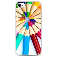 Силиконовый чехол "Цветные карандаши" на Apple iPhone SE 2020 / Айфон SE 2020 Case Place