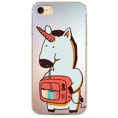 Силиконовый чехол "Единорог и телевизор" на Apple iPhone 8 / Айфон 8 Case Place