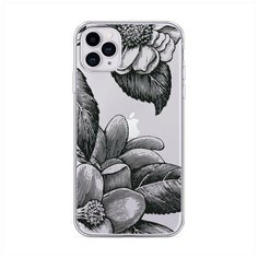 Силиконовый чехол "Цветы тату" на Apple iPhone 11 Pro / Айфон 11 Про Case Place