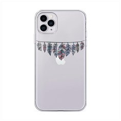 Силиконовый чехол "Гирлянда из перьев 1" на Apple iPhone 11 Pro / Айфон 11 Про Case Place