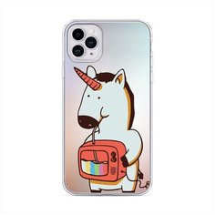 Силиконовый чехол "Единорог и телевизор" на Apple iPhone 11 Pro Max / Айфон 11 Про Макс Case Place