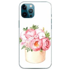 Силиконовый чехол "Коробка с пионами" на Apple iPhone 12 Pro Max / Айфон 12 Про Макс Case Place