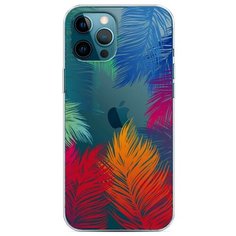 Силиконовый чехол "Рамка из перьев" на Apple iPhone 12 Pro Max / Айфон 12 Про Макс Case Place