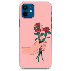 Силиконовый чехол "Розы и нож" на Apple iPhone 12 mini / Айфон 12 Мини Case Place