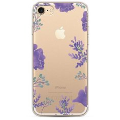 Силиконовый чехол "Сиреневая цветочная рамка" на Apple iPhone 7 / Айфон 7 Case Place