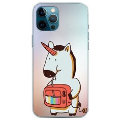 Силиконовый чехол "Единорог и телевизор" на Apple iPhone 12 Pro Max / Айфон 12 Про Макс Case Place