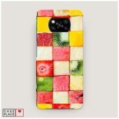 Чехол Пластиковый Xiaomi Poco X3 NFC Фруктовые кубики Case Place