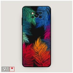 Чехол силиконовый Матовый Xiaomi Poco X3 NFC Рамка из перьев Case Place