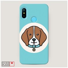 Чехол Пластиковый Xiaomi Mi A2 Lite Собака в ошейнике Case Place