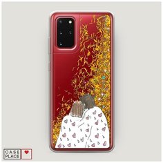 Чехол Жидкий с блестками Samsung Galaxy S20 Plus Плед на двоих Case Place