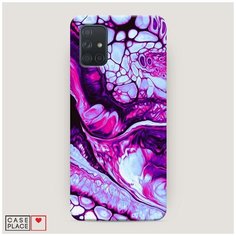 Чехол Пластиковый Samsung Galaxy A71 Розовый флюид арт Case Place