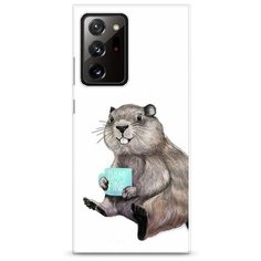 Силиконовый чехол "Бобер с кружкой" на Samsung Galaxy Note 20 Ultra / Самсунг Галакси Ноут 20 Ультра Case Place