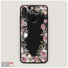 Чехол силиконовый Матовый Samsung Galaxy A11 Розовая цветочная рамка Case Place