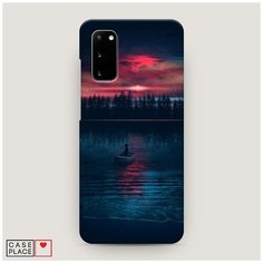 Чехол Пластиковый Samsung Galaxy S20 Лодка в закате Case Place