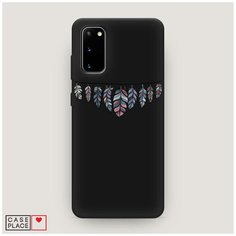 Чехол силиконовый Матовый Samsung Galaxy S20 Гирлянда из перьев 1 Case Place