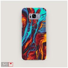 Чехол Пластиковый Samsung Galaxy S8 Желто-голубой флюид Case Place