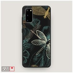 Чехол силиконовый Матовый Samsung Galaxy S20 Тени стрекоз Case Place