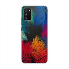 Силиконовый чехол "Рамка из перьев" на Samsung Galaxy A02s / Самсунг Галакси A02s Case Place