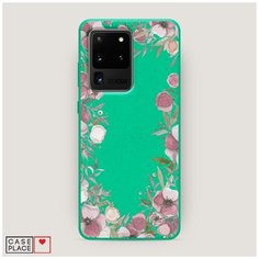 Эко-чехол Samsung Galaxy S20 Ultra Розовая цветочная рамка Case Place