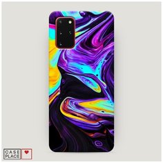 Чехол Пластиковый Samsung Galaxy S20 Plus Фиолетовый флюид арт Case Place
