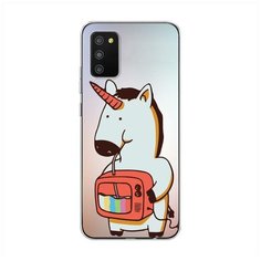 Силиконовый чехол "Единорог и телевизор" на Samsung Galaxy A02s / Самсунг Галакси A02s Case Place