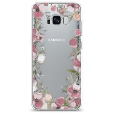 Силиконовый чехол "Розовая цветочная рамка" на Samsung Galaxy S8 / Самсунг Галакси С8 Case Place