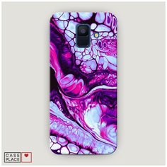 Чехол Пластиковый Samsung Galaxy A6 Розовый флюид арт Case Place