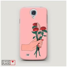 Чехол Пластиковый Samsung Galaxy S4 Розы и нож Case Place