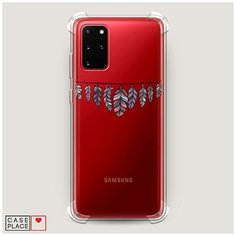 Чехол силиконовый Противоударный Samsung Galaxy S20 Plus Гирлянда из перьев 1 Case Place